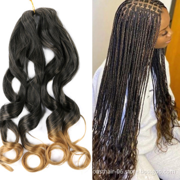 Spiral Curls Synthetic Loose Wave Crochet Braids Hair Extensions Pre Stretched Braiding Hair For Black Women Hair